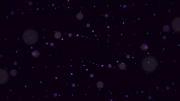 Animazione astratta di torsione spirale di punti. Spirale vorticosa di macchie fangose colorate sul nero come lo spazio stellato — Foto Stock
