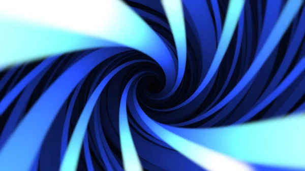 Animation abstraite de lignes de ruban spiralé. Fond hypnotique de tourbillonnant au centre des lignes dans différentes nuances de bleu — Photo