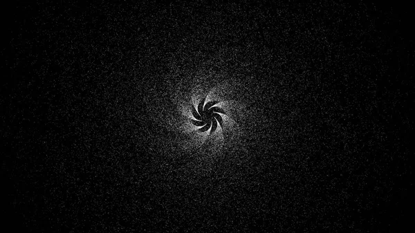 Abstrakta virvlande spiral av stjärnor med starkt ljus i centrum. Animering av psykedeliska spiral med glöd i centrum på svart bakgrund — Stockfoto