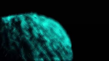 Abstract döner, bükülmüş yeşil, doku parıldayan içine dönüştürme huni. Bulanık neon sarmal iplik siyah arka plan üzerine.