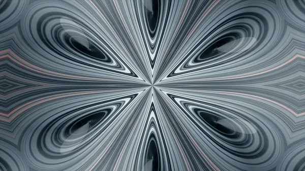 Modèle symétrique abstrait de pétales bleus orangés s'étendant du point central à tous les côtés. Kaléidoscopique, magie, fond abstrait . — Photo
