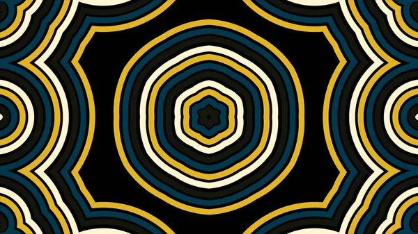 Красивая абстрактная картина сюрреализма, калейдоскоп в геометрическом стиле на черном фоне, бесшовный цикл. Быстро меняющиеся золотистые, зеленые и бежевые фигуры гипнотического калейдоскопа . — стоковое фото