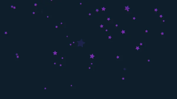 Gyönyörű, lila hulló csillagok sötét háttér, karikatúra élénkség, varrat nélküli hurok. Kaotikusan, gyerek rajzfilm, anime fogalma alá kis, ötágú csillag. — Stock Fotó