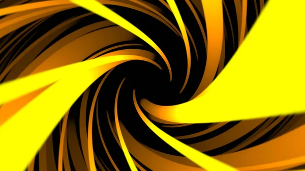 Fondo abstracto con animación de hélice brillante giratoria con líneas anchas de torsión amarillas. Abstracto remolino colorido embudo, lazo sin costura . — Foto de Stock