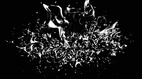 Gros plan pour faire tourner de l'eau sur un fond noir, boucle transparente. Explosion liquide rotative monochrome . — Photo