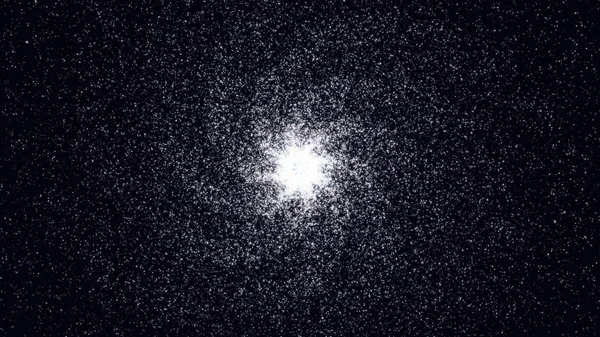 Abstrakta galaxy med vit stjärna damm på svart bakgrund. Digitala kosmiska universum med vitt lysande stjärnor, monokrom. — Stockfoto
