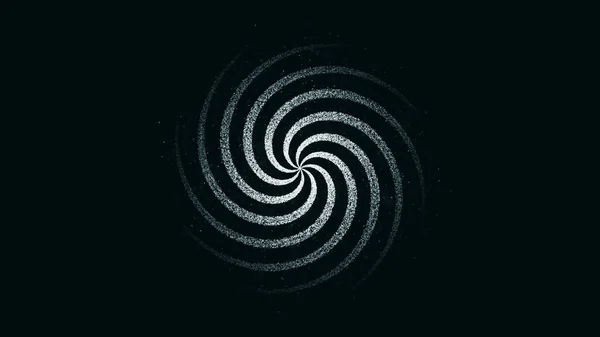 Astratto, filatura ipnotica spirale bianco scuro, anello senza cuciture, monocromatico. Animazione di spirale rotante su sfondo nero . — Foto Stock