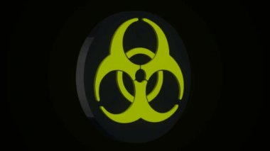 Radyasyon Biohazard ölüm karantina. İşaretler ayarlayın. Siyah arka plan. Radyoaktif sembol tasarımı