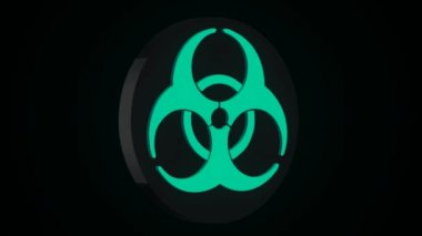 Radyasyon Biohazard ölüm karantina. İşaretler ayarlayın. Siyah arka plan. Radyoaktif sembol tasarımı