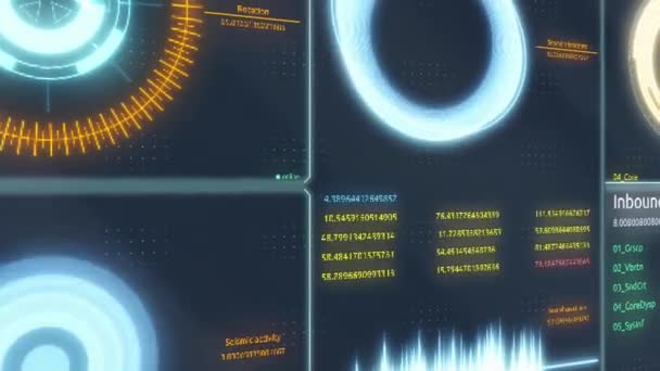 Huvuden upp uppvisning gräns flat infographic. Olika animerade Infographics diagram som hud Head-up display, teknik. Tekniskt mönster. Bra för teknisk video overlay — Stockvideo