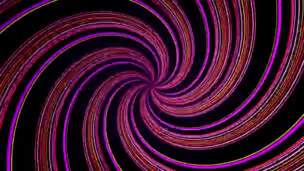 Forma espiral colores sin costura bucle rotación animación fondo. Girando bucle espiral de color abstracto — Vídeos de Stock