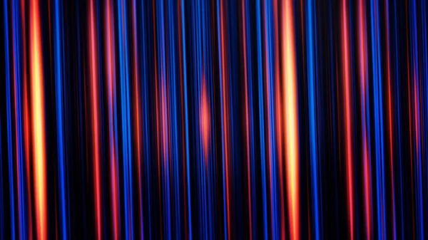 Impressive straight blue and red lines shining on the black background and rotating, seamless loop. Shimmering rays spinning endlessly. — Stock Photo, Image