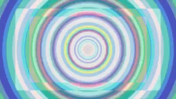 Fond spirale hypnotique coloré animé. Boucle sans couture. Cercles forme arc-en-ciel couleurs sans couture boucle rotation animation fond 