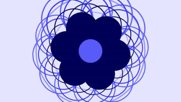 Abertura da Flor Azul. Flor fractal colorido abstrato louco como gráfico de movimento — Vídeo de Stock
