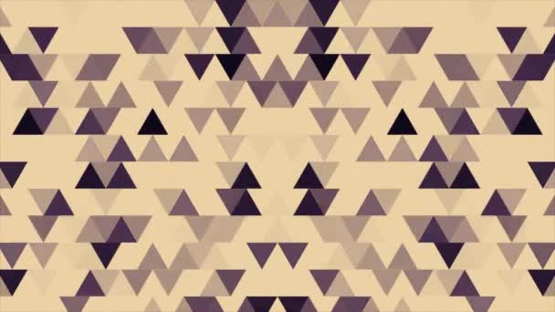 Boucle de fond abstraite de triangles colorés dans un motif géométrique de tuiles de mosaïque pixellisées. Résumé fond polygone géométrique aléatoire 