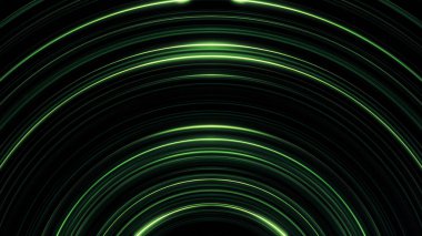 Abstractdark yeşil daire dayak siyah arka plan üzerine. Paralel shimering eğri çizgiler yavaş hareket.
