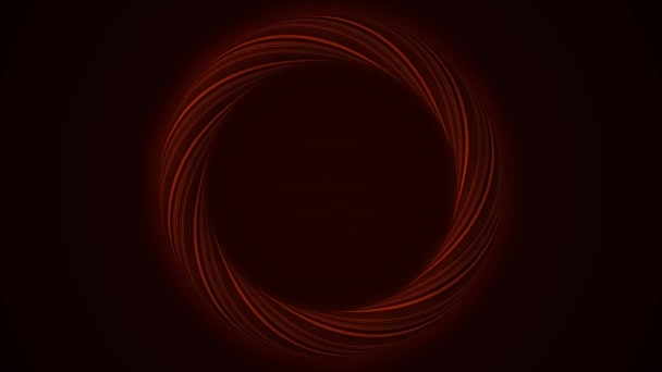 Abstracte rotatie engel vleugels ring achtergrond. Abstracte naadloze loops achtergrond rode lichtgevende wervelende gloeiende cirkel — Stockvideo