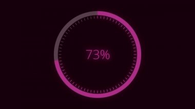 Downloading ve uploading yüzde animasyonla işlemek. Bilim futuristik yükleme daire yüzük. Yükleme Transfer Download animasyon 0-100 