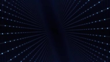 Arka plan Puan dizi yaptı. Soyut fraktal nokta matris kafes hareket. Geometrik nokta yapısı sinek. Koyu arka plan üzerinde soyut fütüristik evren
