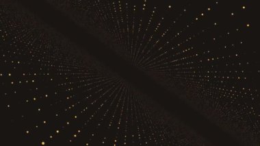 Arka plan Puan dizi yaptı. Soyut fraktal nokta matris kafes hareket. Geometrik nokta yapısı sinek. Koyu arka plan üzerinde soyut fütüristik evren