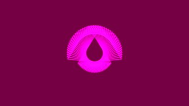 Bir siyah arka plan bilgisayar işleyicisi üçgenler dönen soyut animasyon. Pembe üçgen