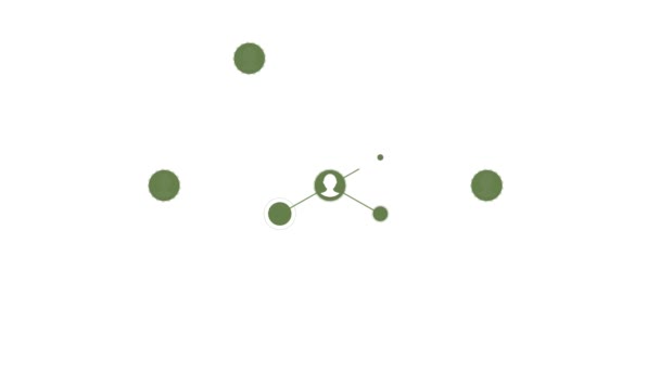Red Social Gente Icono Conexión Tecnología Loop Animation. Hermosa interfaz digital con iconos y enlaces que crecen sobre los gráficos de negocios — Vídeos de Stock