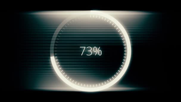 Downloaden en uploaden proces animatie met percentage. Wetenschap futuristische laden cirkel Ring. Laden Transfer Download animatie 0-100 — Stockvideo