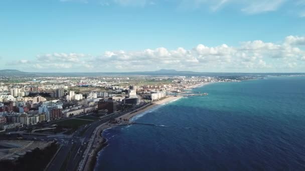 Pemandangan udara kota dengan pelabuhan. Saham. Palma de Mallorca. Majorca, Spanyol pandangan udara — Stok Video