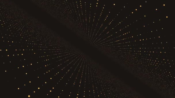 Abstrakter Hintergrund, der aus einer Reihe von Punkten besteht. Bewegung durch abstrakte Fraktalpunktmatrix-Gitter. fliegen in die geometrische Punktstruktur. abstraktes futuristisches Universum auf dunklem Hintergrund — Stockvideo