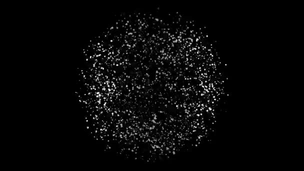 Abstract sphere with particles. Dynamic circular motion on black background, animation — Stock Video