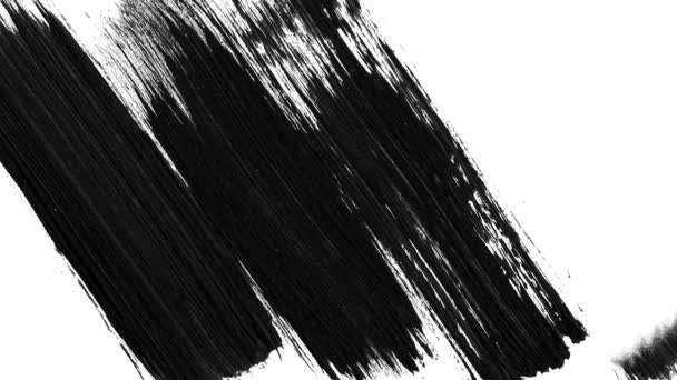 Pincel de pintura abstrata traço fundo de transição preto e branco, animação de respingo de tinta — Vídeo de Stock