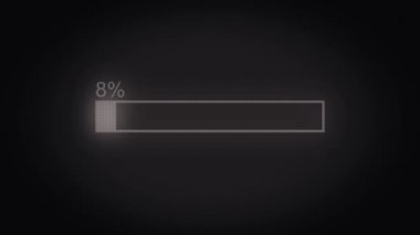 Yükleme çubuğu animasyon siyah ekranda. Yükleme çubuğu, işareti modern kavramı, ilerleme ekran, indir