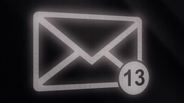 Abrir o e-mail. Nova notificação de mensagem de e-mail no dispositivo smartphone. Ícone de correio, animação de vídeo — Vídeo de Stock
