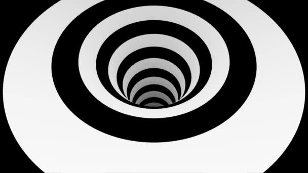循环动画广场虫洞, 黑色和白色的正方形。Vj 无限循环棋盘隧道 — 图库视频影像