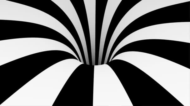 Looping Animation quadratische Wurmlöcher, schwarze und weiße Quadrate. vj unendlicher Schachbretttunnel — Stockvideo
