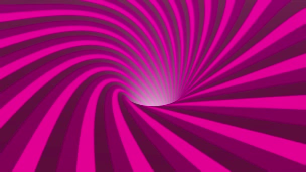 Аннотация. Крутящаяся и петлевидная червоточина с фиолетовой и розовой текстурой — стоковое видео