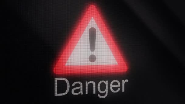 Animation extrusion of symbol of danger. Sign of skull, sign of nuclear danger, sign of warnings. Warning Mark animation — Stock Video