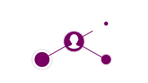 Estrutura de conexão, animação fundo abstrato. Mídia social, rede de pessoas ícones de animação em fundo branco — Vídeo de Stock