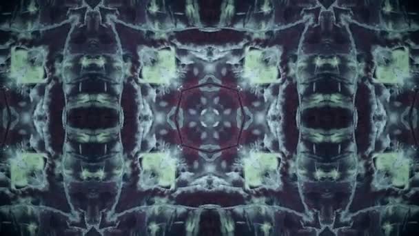 Modrá kaleidoskop patternů sekvence. Abstraktní barevné pohybu grafiky pozadí. Krásné světlé ornament. Bezešvá smyčka — Stock video