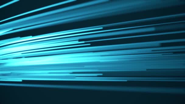 Beaux photons lumineux de couleur bleu vif. Concept de design numérique. Animation en boucle de lignes lumineuses 