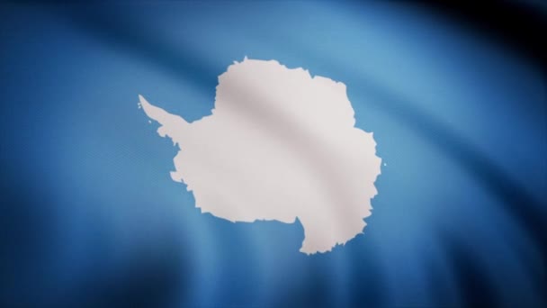 Antarctica Flag Waving in Wind close-up — Stock Video