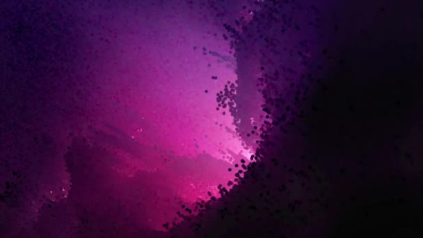 sphère abstraite avec des particules. Mouvement circulaire dynamique sur fond noir, animation 