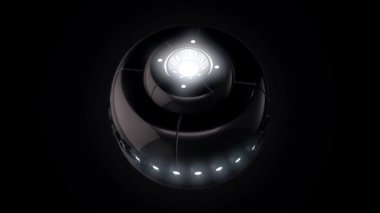 Fütüristik mekanizma yakın çekim. Modern futuristik aygıtının animasyon