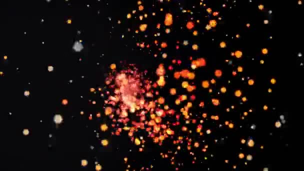 Partículas de color bokeh abstractas. Fondo de colores de movimiento, luces brillantes, chispas y partículas — Vídeo de stock