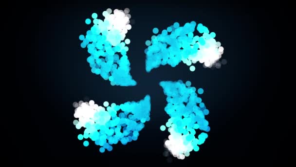 Particelle astratte di colore bokeh. Movimento sfondo blu, scintille e particelle — Video Stock