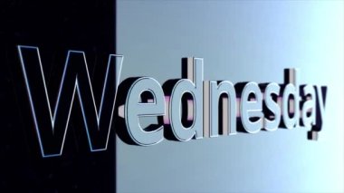Çarşamba word, metin. Hafta Çarşamba günün parlak harfler