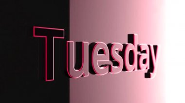 Çizgi film metin - Salı. Haftanın Salı günü Neon metin