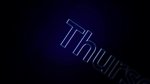 Thursday Title. Word "Thursday" animation. Animated Movie Text - Thursday — Stock Video