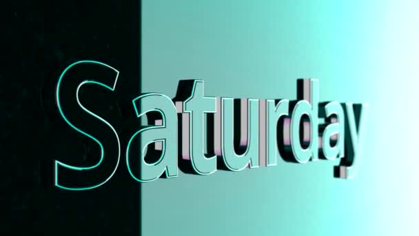 Título del sábado. Palabra "sábado" animación. Texto de la película animada - Sábado — Vídeos de Stock