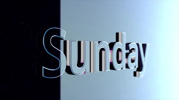 Título del domingo. Palabra "domingo" animación. Texto de la película animada - Domingo — Vídeo de stock